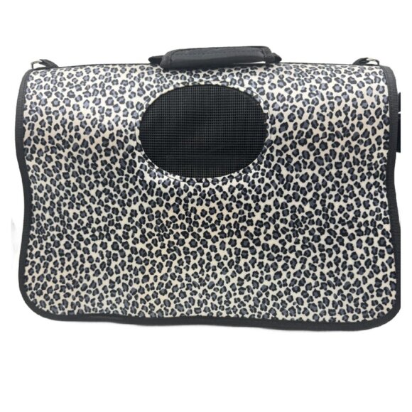 Dog Cat Carrier Animal Print Soft Sided Pets Portable Folding Polyester Bag - Picture 3 of 11